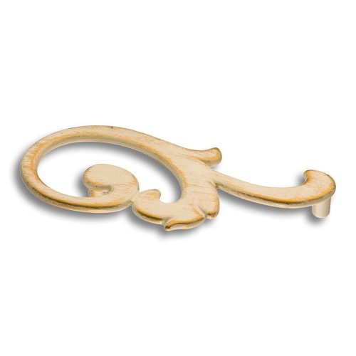 Ручка скоба 15.141.01.20 right цвет слоновая кость с позолотой длина 134 мм, крепление 96 мм