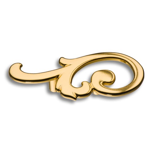 Ручка скоба 15.141.02.19 left цвет глянцевое золото 24К длина 110 мм, крепление 32 мм