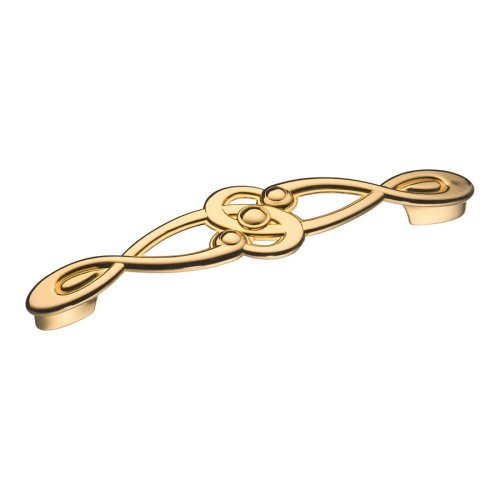 Ручка скоба 15.193.128.19 цвет глянцевое золото длина 147 мм, крепление 128 мм