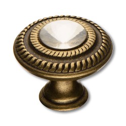 Ручка кнопка 15.346.30.SWA.12 цвет античная бронза кристалл Сваровски диаметр 30 мм