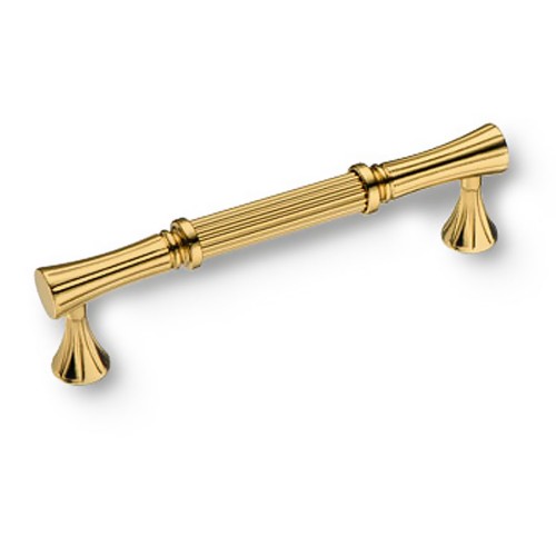 Ручка скоба 2202-60-128-053 (69) цвет глянцевое золото длина 145 мм, крепление 128 мм 