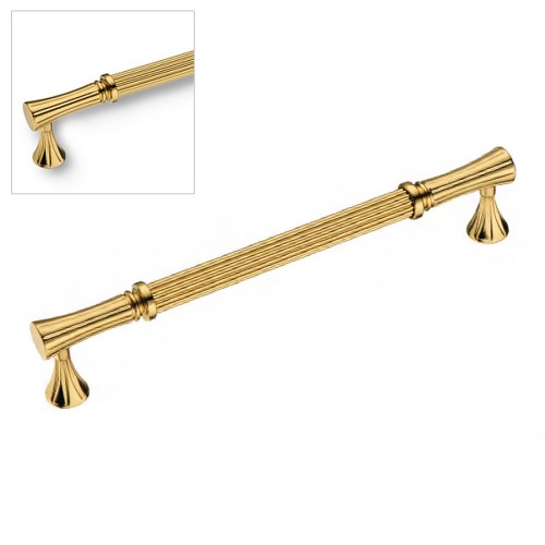 Ручка скоба 2202-60-192-053 (69) цвет глянцевое золото длина 210 мм, крепление 192 мм