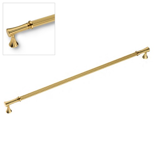 Ручка скоба 2202-60-480-053 (69) цвет глянцевое золото длина 497 мм, крепление 480 мм