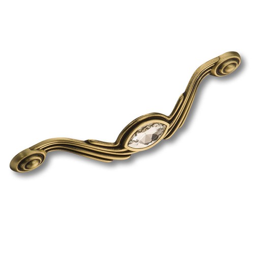 Ручка скоба 275-160-Antik цвет античная бронза кристалл длина 189 мм, крепление 160 мм