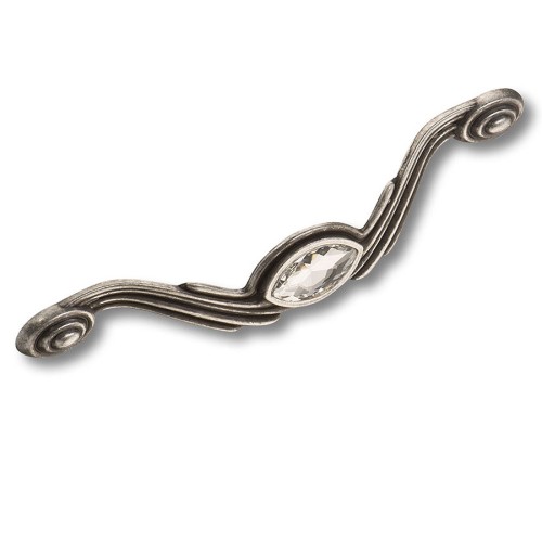 Ручка скоба 275-160-Silver цвет античное серебро кристалл длина 189 мм, крепление 160 мм