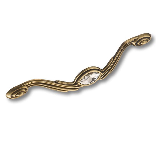 Ручка скоба 275-192-Antik цвет античная бронза кристалл длина 226 мм, крепление 192 мм