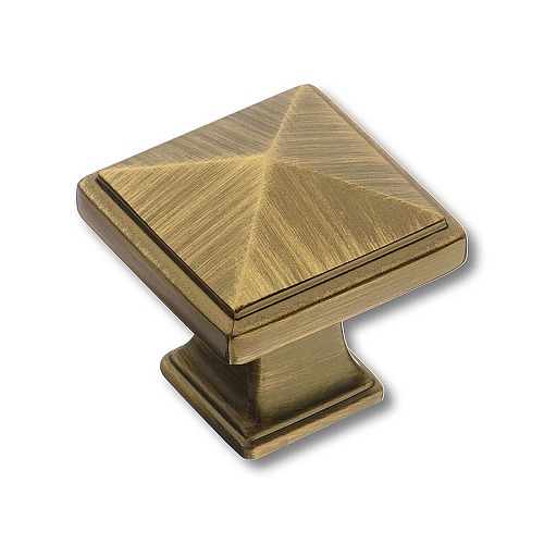 Ручка кнопка квадратная 4222 0008 ABM цвет состаренная латунь ширина 30 мм 