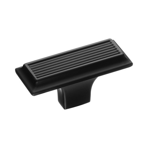 Ручка кнопка прямоугольная 46-Matt Black цвет черный матовый ширина 50 мм