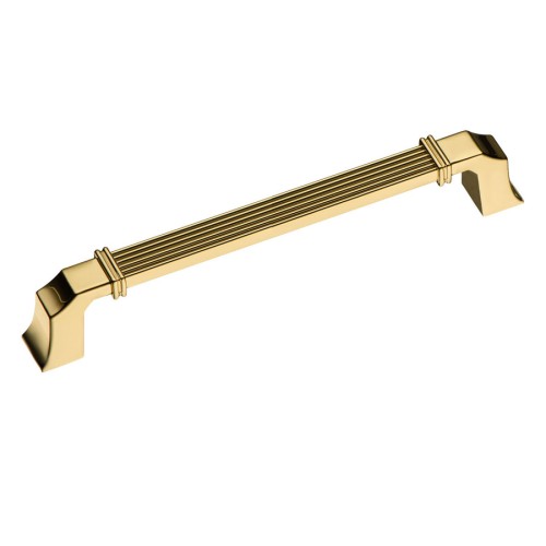 Ручка скоба 546-160-Gold цвет глянцевое золото длина 182 мм, крепление 160 мм