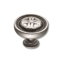 Ручка классика кнопка BU 009.35.16 цвет античное серебро диаметр 35 мм