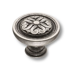 Ручка классика кнопка BU 009.50.16 цвет античное серебро диаметр 50 мм 