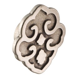 Ручка кнопка фигурная VALENTINA/P-AR цвет старое серебро длина 74 мм крепление 16 мм 