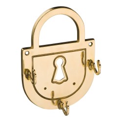 Вешалка 00074 Замок навесной глянцевая латунь длина 135 мм