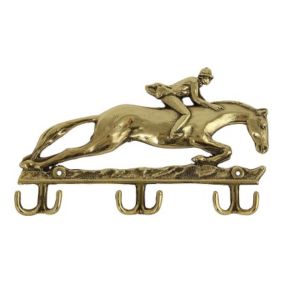 Вешалка 00077 Наездник на коне глянцевая латунь длина 210 мм 