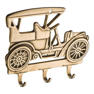 Вешалка 00079 Старинный автомобиль цвет глянцевая латунь длина 120 мм 