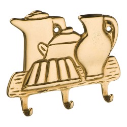 Вешалка 00081 Чайники глянцевая латунь длина 120 мм