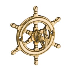 Крючок мебельный 00088 Штурвал глянцевая латунь ширина 50 мм