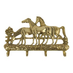 Вешалка 00089 Лошади глянцевая латунь длина 270 мм 