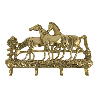 Вешалка 00089 Лошади глянцевая латунь длина 270 мм 