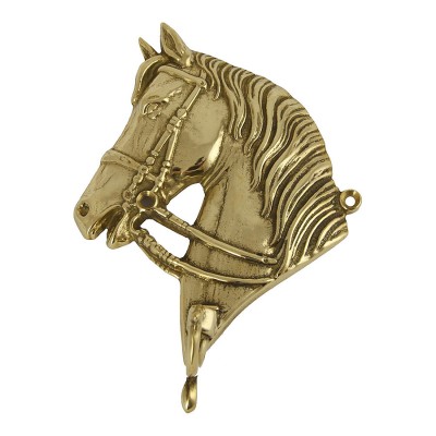 Крючок мебельный 00095 Лошадь глянцевая латунь длина 205 мм 