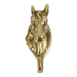 Крючок мебельный 00096 Голова коня глянцевая латунь длина 100 мм