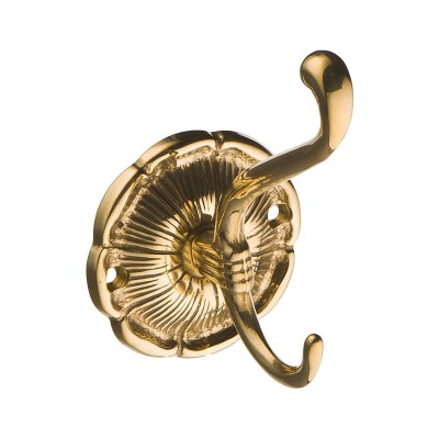 Крючок мебельный 00100 цвет глянцевая латунь однорожковый длина 100 мм 