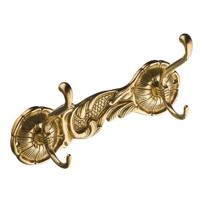 Вешалка 00101 цвет глянцевая латунь двух рожковая длина 230 мм 