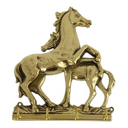 Вешалка 01088 Две лошади глянцевая латунь длина 190 мм