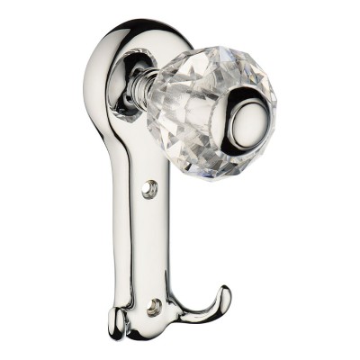 Крючок мебельный 0437-005 двухрожковый цвет глянцевый хром кристалл длина 125 мм 