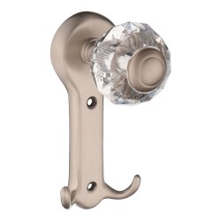 Крючок мебельный 0437-006 двухрожковый цвет никель кристалл длина 125 мм