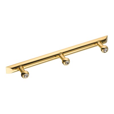 Вешалка трехрожковая 0493-003-3 SWR цвет глянцевое золото, кристаллы Swarovski длина 210 мм