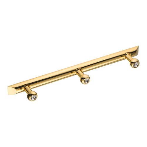 Вешалка трехрожковая 0493-003-3 SWR цвет глянцевое золото, кристаллы Swarovski длина 210 мм