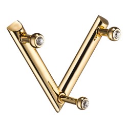 Вешалка трехрожковая 0493-003-V2 SWR цвет глянцевое золото, кристаллы Swarovski длина 110 мм 