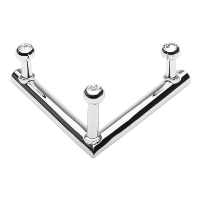 Вешалка трехрожковая 0493-005-V2 SWR цвет глянцевый хром, кристаллы Swarovski длина 110 мм 