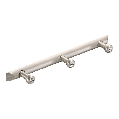 Вешалка трехрожковая 0493-006-3 SWR цвет брашированный никель, кристаллы Swarovski длина 210 мм