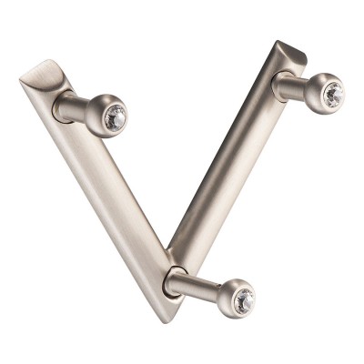 Вешалка трехрожковая 0493-006-V2 SWR цвет брашированный никель, кристаллы Swarovski длина 110 мм 