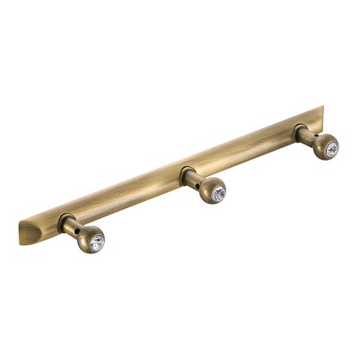 Вешалка трехрожковая 0493-013-3 SWR цвет состаренная латунь, кристаллы Swarovski длина 210 мм