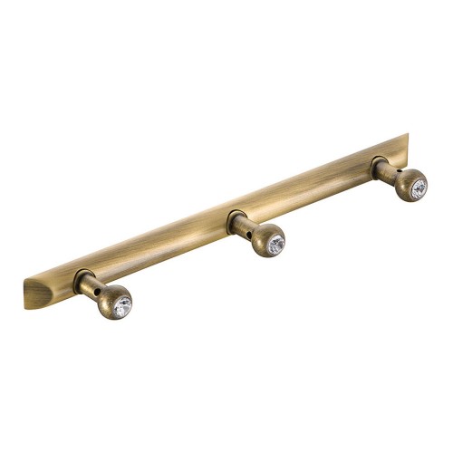 Вешалка трехрожковая 0493-013-3 SWR цвет состаренная латунь, кристаллы Swarovski длина 210 мм