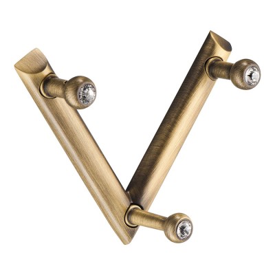 Вешалка трехрожковая 0493-013-V2 SWR цвет состаренная латунь, кристаллы Swarovski длина 110 мм 