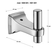 Крючок мебельный 1001 001 CR цвет глянцевый хром однорожковый длина 76 мм