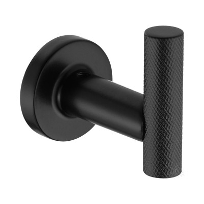 Крючок мебельный 1013 001 AL6 цвет черный однорожковый 71 мм