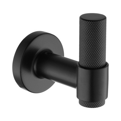 Крючок мебельный 1035 001 AL6 цвет черный однорожковый 70 мм