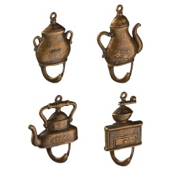 Крючки для кухни 130087 цвет античная латунь набор 4 штуки длина 70 мм