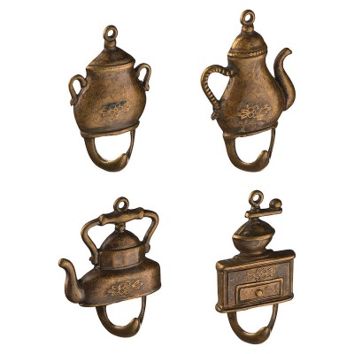 Крючки для кухни 130087 цвет античная латунь набор 4 штуки длина 70 мм