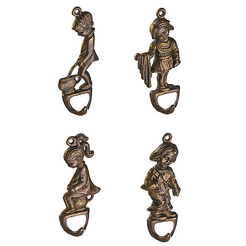 Крючки для ванной 131136 цвет античная латунь длина 90 мм, набор 4 штуки 