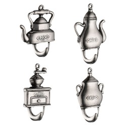 Крючки для кухни 140087 цвет античное серебро набор 4 штуки длина 70 мм 