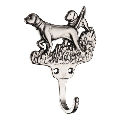 Крючок мебельный 140099 Охотничьи собаки серебро длина 100 мм 