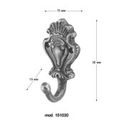 Крючок мебельный 151030H цвет французское золото однорожковый длина 30 мм 