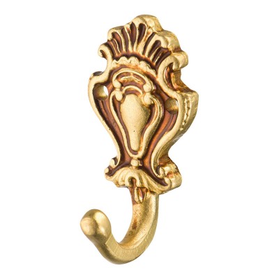 Крючок мебельный 151030H цвет французское золото однорожковый длина 30 мм 