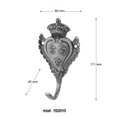 Крючок мебельный 152010H цвет французское золото однорожковый длина 115 мм